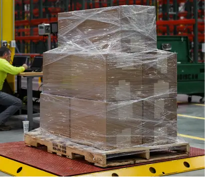 pallet sitting on floor scale